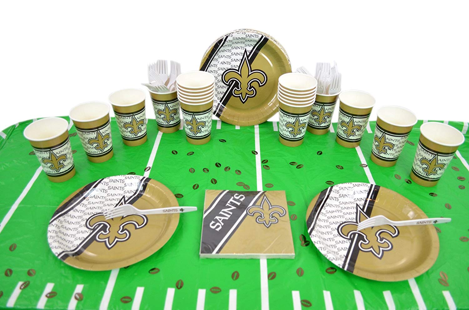 Duck House Official National Football Fan Shop Authentic NFL Tailgate Party Kit Bundle for 20 Fans - Table Setting and More