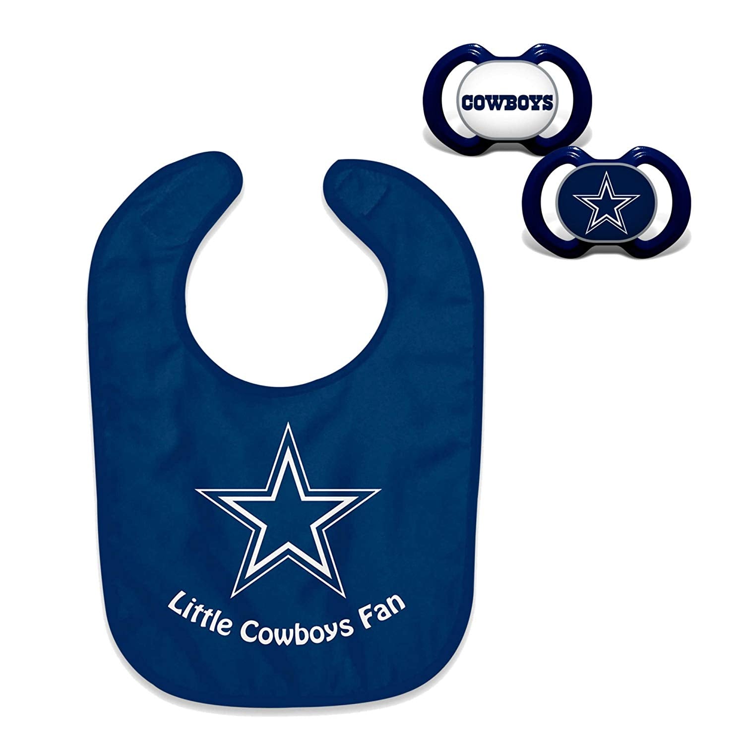 Official NFL Fan Shop Authentic Baby Pacifier and Bib Bundle Set. Start Out Early in Joining The Fan Club and Show Support for Your Favorite Football Team