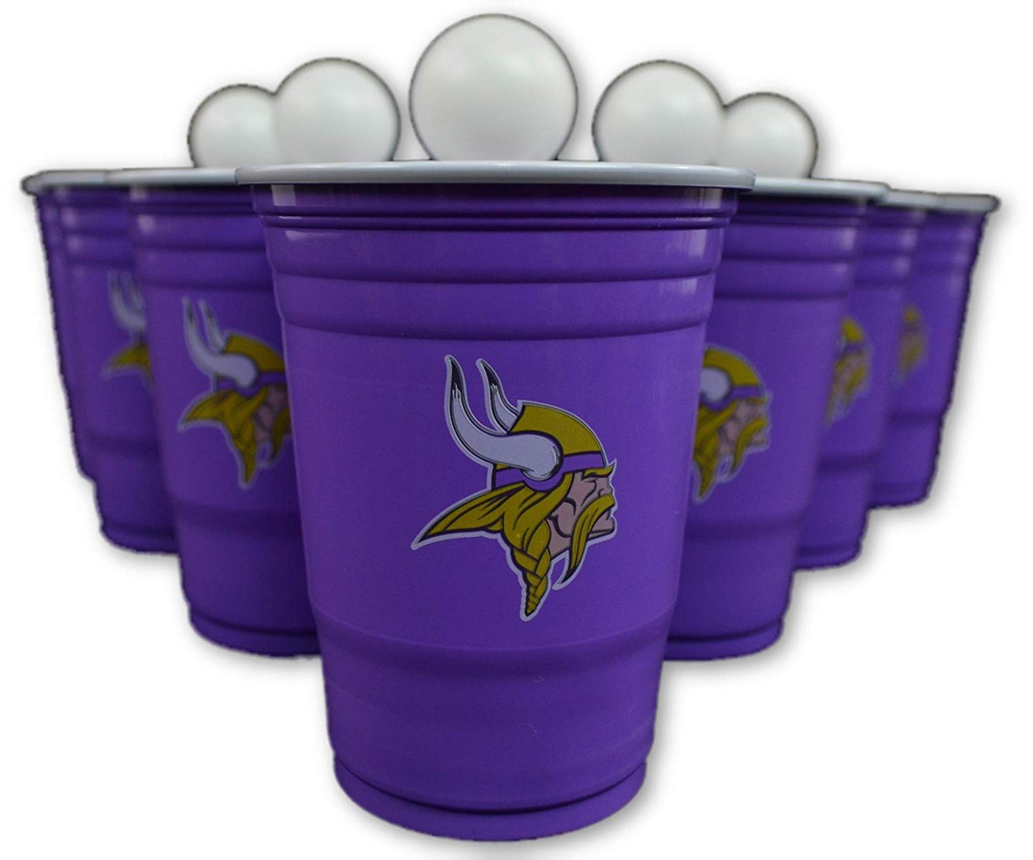 Siskiyou/Sport Mania NFL Fan Shop Beer Pong Set. Rep Your Favorite Team with The Classic Game of Beer Pong at Home or at The Tailgate Party - Comes with 22 Cups and 6 Ping Pong Balls