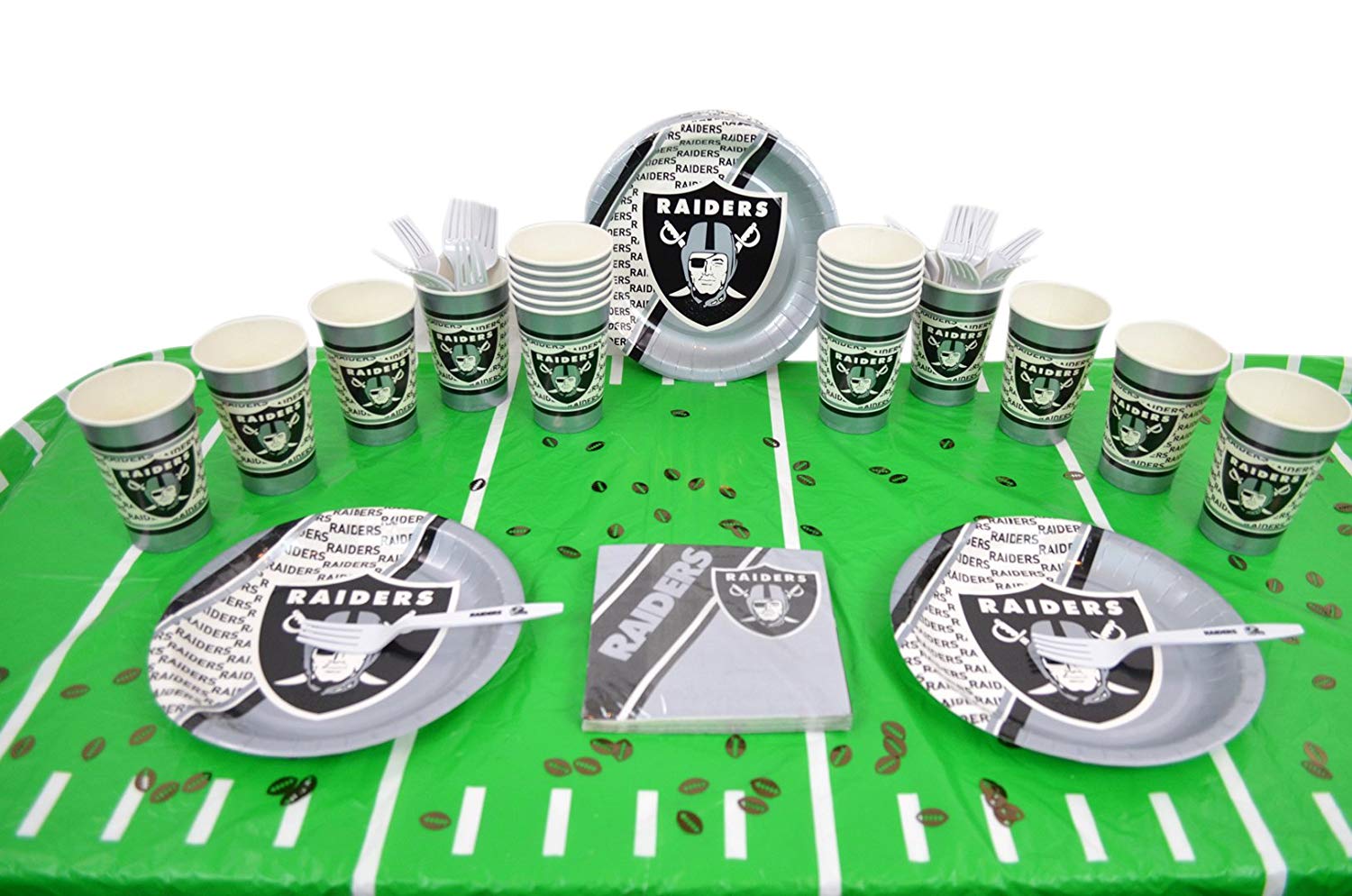 Duck House Official National Football Fan Shop Authentic NFL Tailgate Party Kit Bundle for 20 Fans - Table Setting and More