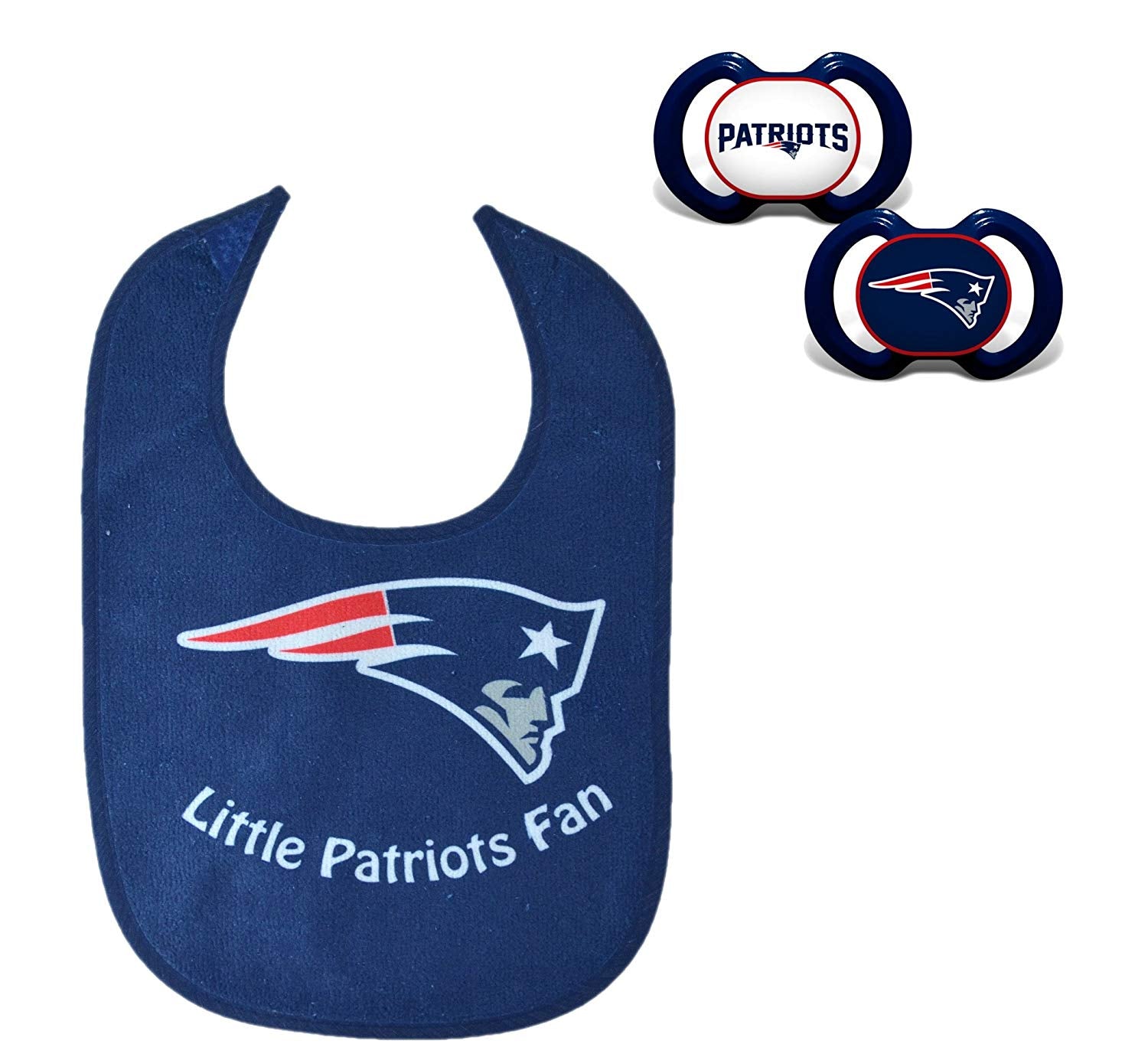 Official NFL Fan Shop Authentic Baby Pacifier and Bib Bundle Set. Start Out Early in Joining The Fan Club and Show Support for Your Favorite Football Team