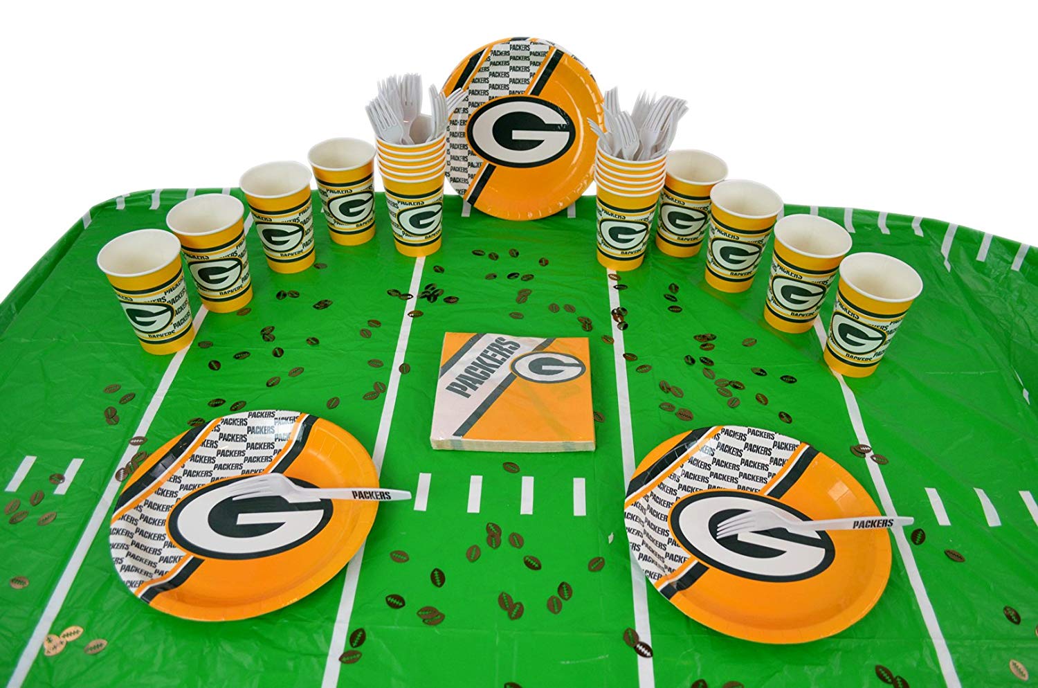 Duck House Official National Football Fan Shop Authentic NFL Tailgate Party Kit Bundle for 20 Fans - Table Setting and More