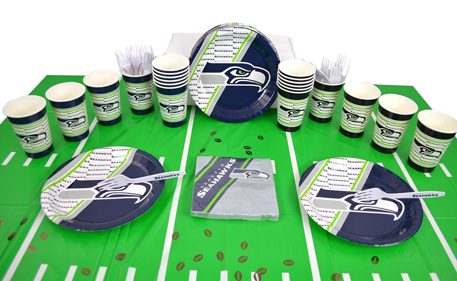 Duck House Official National Football Fan Shop Authentic NFL Tailgate Party Kit Bundle for 20 Fans - Table Setting and More